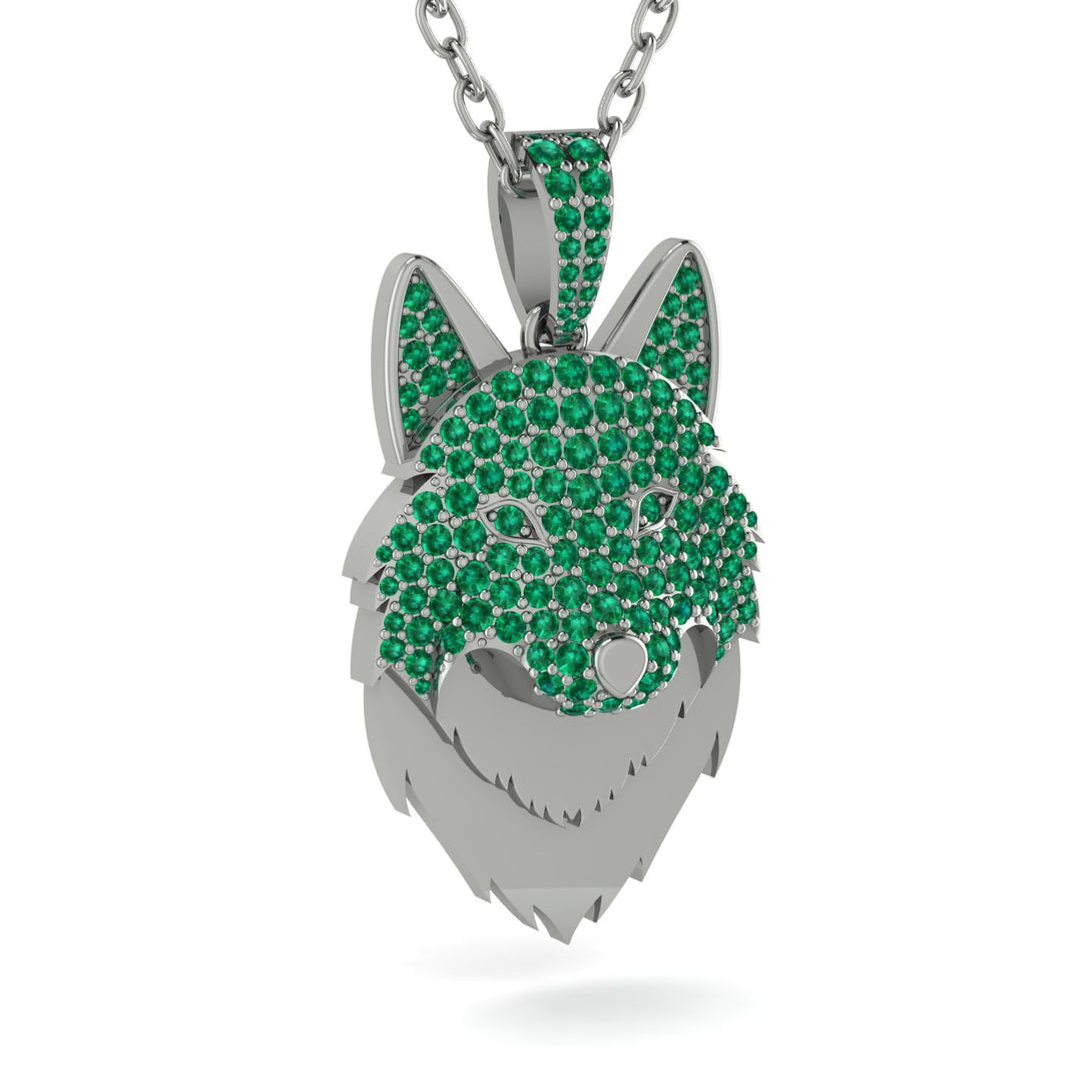 Emerald Wolf Spirit Pendant - Gabriel No. 21