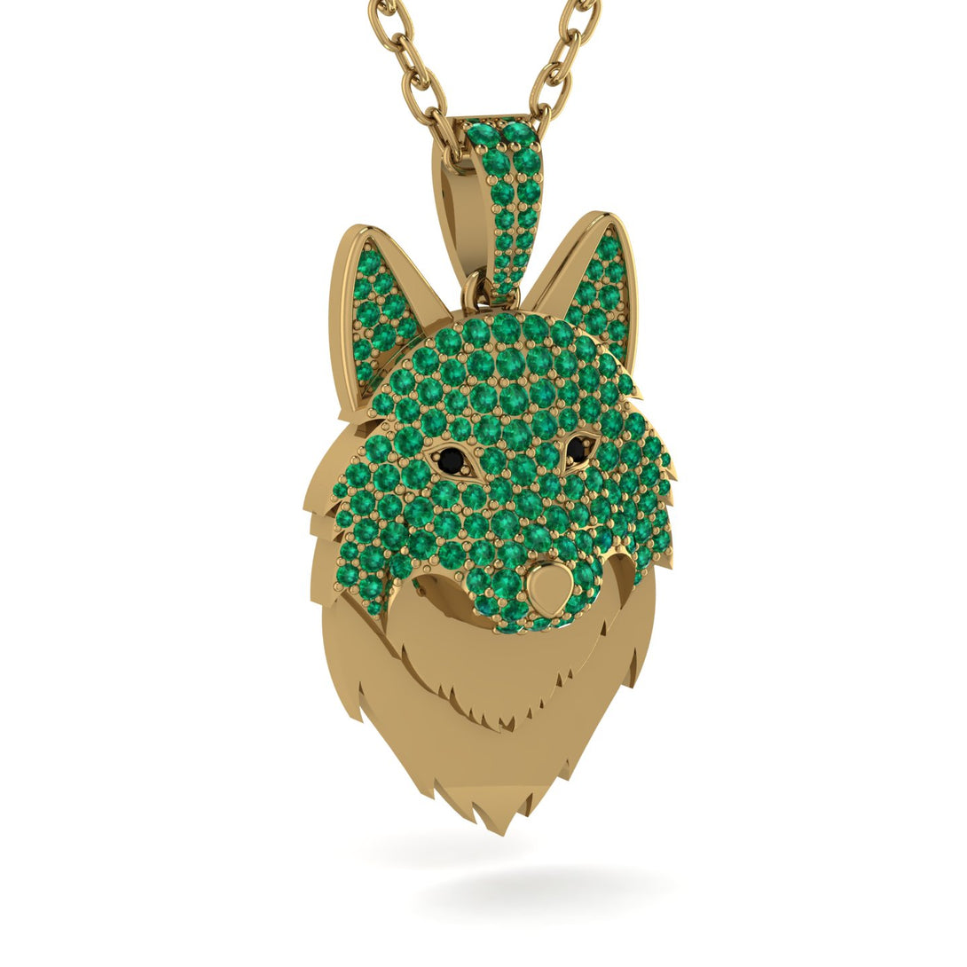 Emerald Wolf Spirit Pendant - Gabriel No. 22