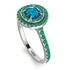 Double Halo Blue Topaz Ring - Zoey No. 506 image 3