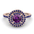 Double Halo Amethyst Ring - Zoey No. 314