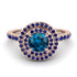 Double Halo Blue Topaz Ring - Zoey No. 514
