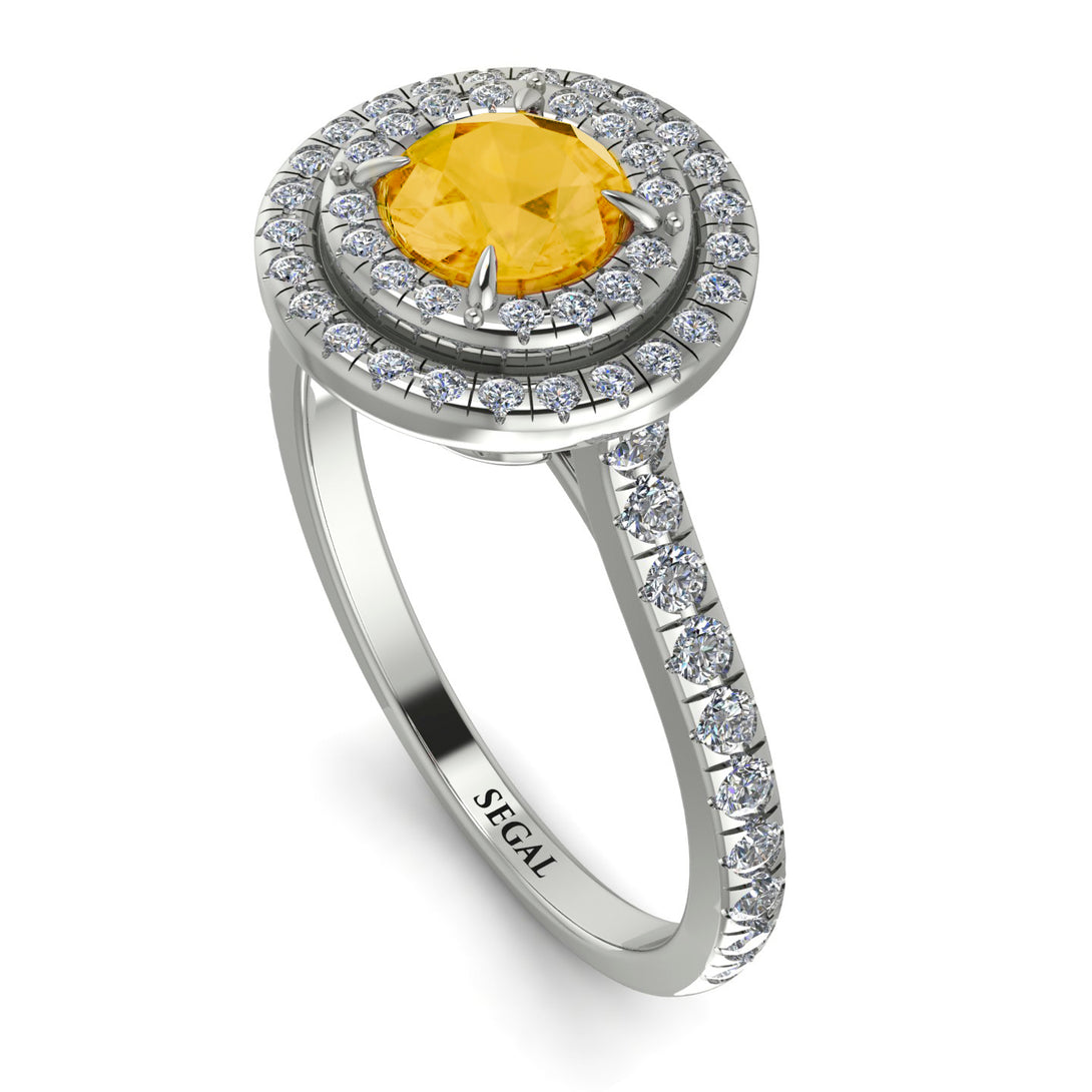 Double Halo Citrine Ring - Zoey No. 603