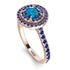Double Halo Blue Topaz Ring - Zoey No. 514