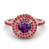 Double Halo Amethyst Ring - Zoey No. 311