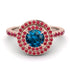 Double Halo Blue Topaz Ring - Zoey No. 511 image 2