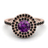 Double Halo Amethyst Ring - Zoey No. 308