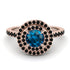 Double Halo Blue Topaz Ring - Zoey No. 508
