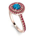 Double Halo Blue Topaz Ring - Zoey No. 511