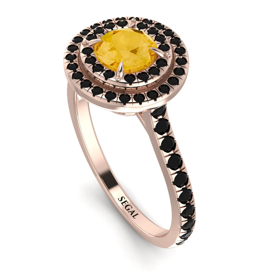 Double Halo Citrine Ring - Zoey No. 608