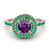 Double Halo Amethyst Ring - Zoey No. 305