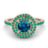 Double Halo Blue Topaz Ring - Zoey No. 505 image 2