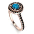 Double Halo Blue Topaz Ring - Zoey No. 508