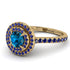 Double Halo Blue Topaz Ring - Zoey No. 513 image 1