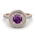 Double Halo Amethyst Ring - Zoey No. 302