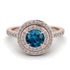 Double Halo Blue Topaz Ring - Zoey No. 502 image 2