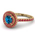 Double Halo Blue Topaz Ring - Zoey No. 510 image 1