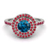 Double Halo Blue Topaz Ring - Zoey No. 512 image 2