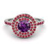 Double Halo Amethyst Ring - Zoey No. 312