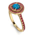 Double Halo Blue Topaz Ring - Zoey No. 510
