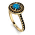Double Halo Blue Topaz Ring - Zoey No. 507 image 2