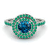 Double Halo Blue Topaz Ring - Zoey No. 506 image 2