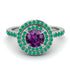Double Halo Amethyst Ring - Zoey No. 306