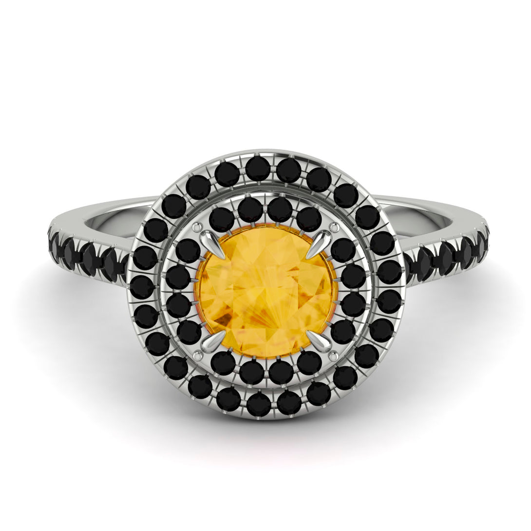 Double Halo Citrine Ring - Zoey No. 609