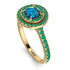 Double Halo Blue Topaz Ring - Zoey No. 504