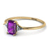 Emerald Cut Amethyst With Triangles Ring - Remi No. 301 image 3