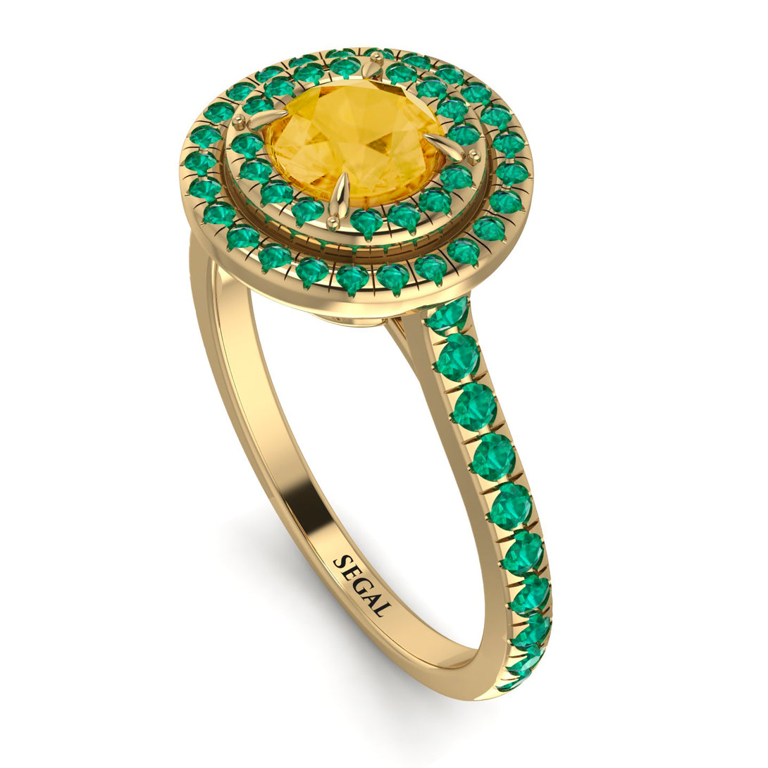 Double Halo Citrine Ring - Zoey No. 604
