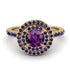 Double Halo Amethyst Ring - Zoey No. 313