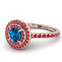 Double Halo Blue Topaz Ring - Zoey No. 511 image 1