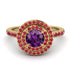 Double Halo Amethyst Ring - Zoey No. 310