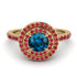 Double Halo Blue Topaz Ring - Zoey No. 510 image 3