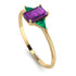 Emerald Cut Amethyst With Triangles Ring - Remi No. 304 image 2
