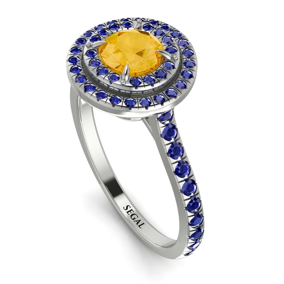 Double Halo Citrine Ring - Zoey No. 615