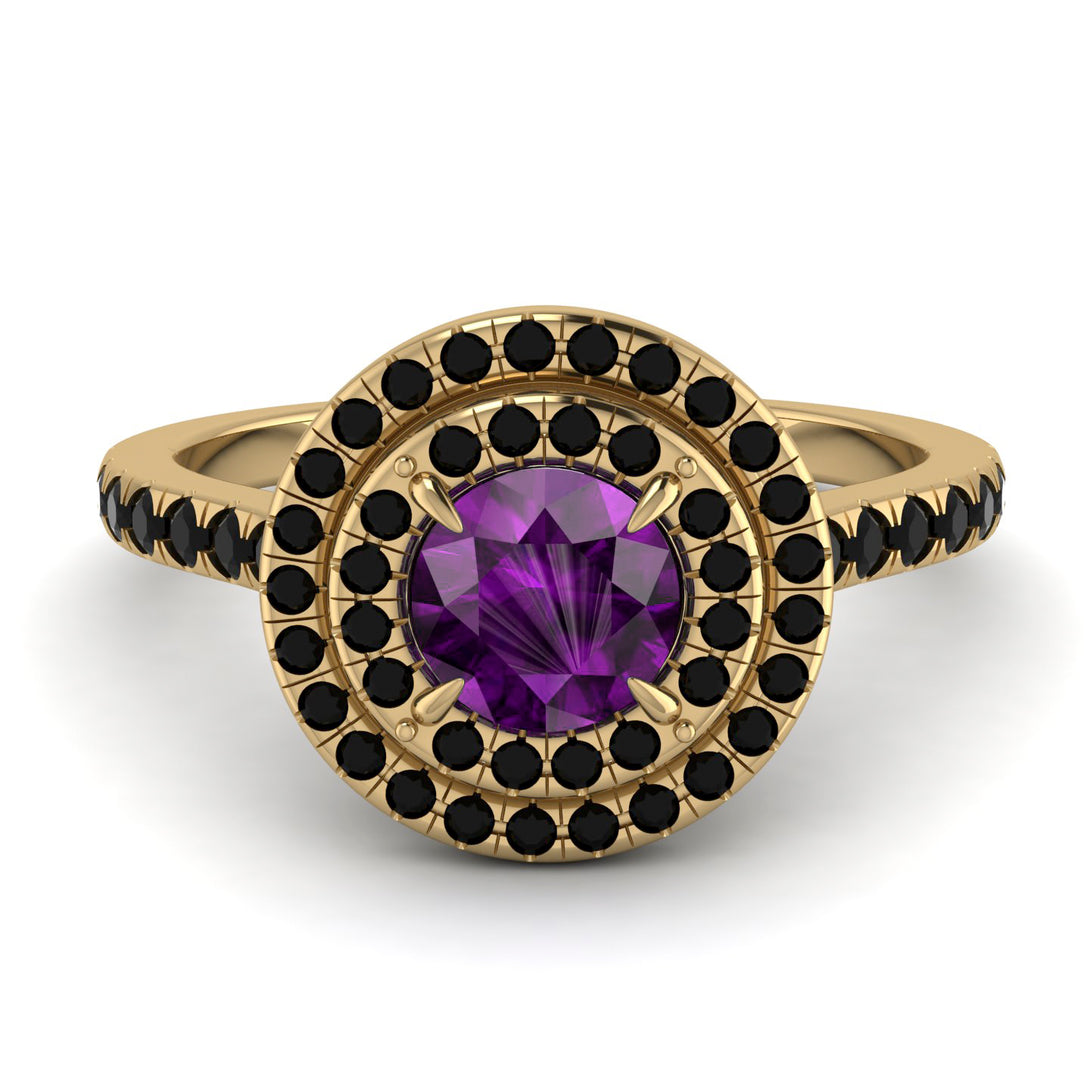 Double Halo Amethyst Ring - Zoey No. 307