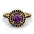Double Halo Amethyst Ring - Zoey No. 307
