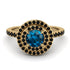 Double Halo Blue Topaz Ring - Zoey No. 507