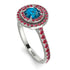 Double Halo Blue Topaz Ring - Zoey No. 512 image 3