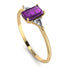 Emerald Cut Amethyst With Triangles Ring - Remi No. 301 image 2
