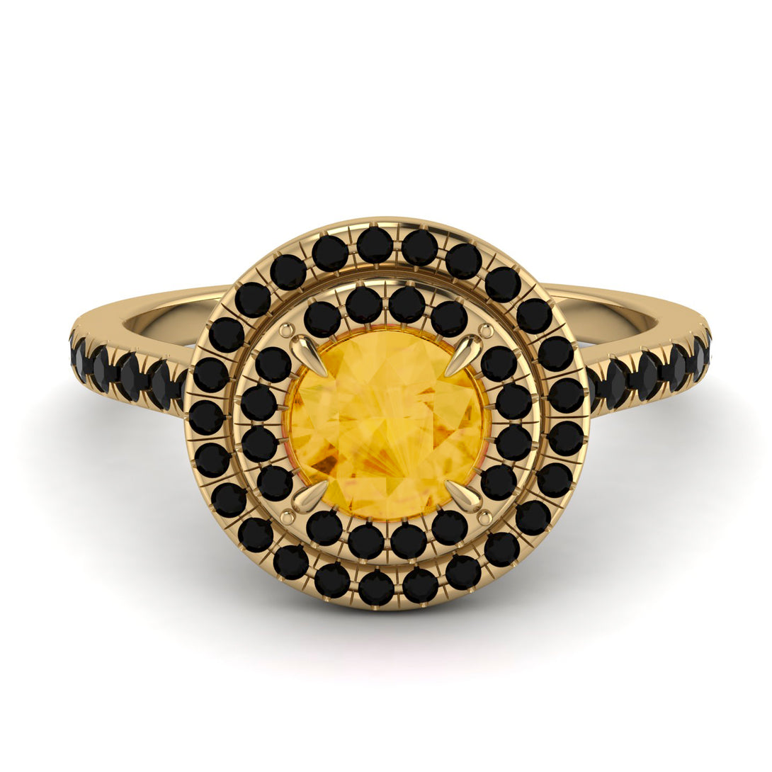 Double Halo Citrine Ring - Zoey No. 607