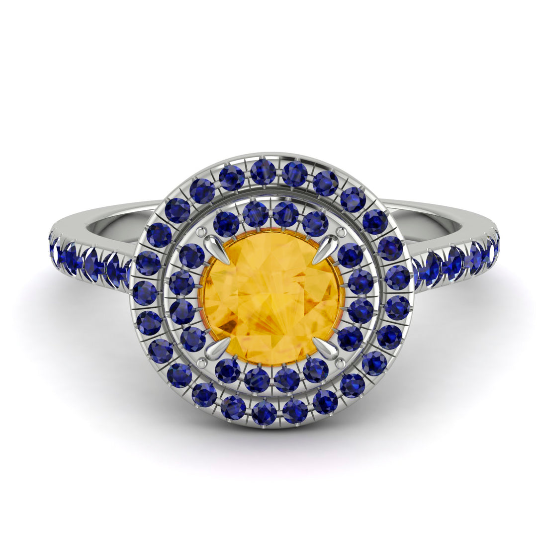 Double Halo Citrine Ring - Zoey No. 615