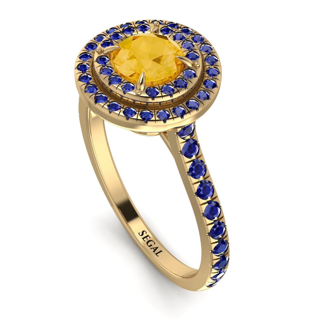 Double Halo Citrine Ring - Zoey No. 613