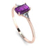 Emerald Cut Amethyst With Triangles Ring - Remi No. 302 image 2