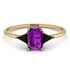 Emerald Cut Amethyst With Triangles Ring - Remi No. 307