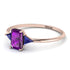 Emerald Cut Amethyst With Triangles Ring - Remi No. 314 image 3