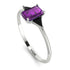 Emerald Cut Amethyst With Triangles Ring - Remi No. 309