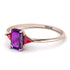 Emerald Cut Amethyst With Triangles Ring - Remi No. 311 image 3