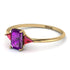 Emerald Cut Amethyst With Triangles Ring - Remi No. 310 image 3
